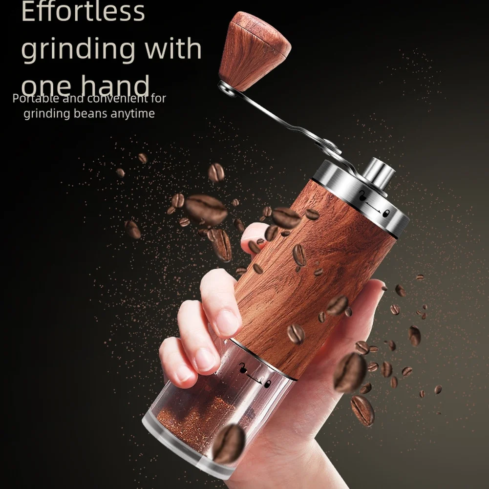 

Grind Settings for Home and Outdoor Use Hand Crank Coffee Grinder Portable with 304 Stainless Steel Body Adjustable
