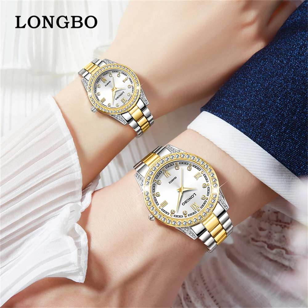 2Pcs Couple Watches Set Stainless Steel Waterproof Luminous Lover's Watch Quartz Wristwatch Men Women Jewelry Set Reloj 2024