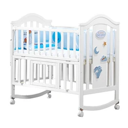 Living room rocking sleeper baby crib furniture sets adjustable with castors