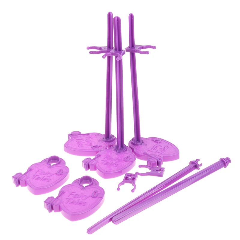 5Pcs/lot Waist Doll Stand Display Holder Model Purple Support Toys Model Accessories