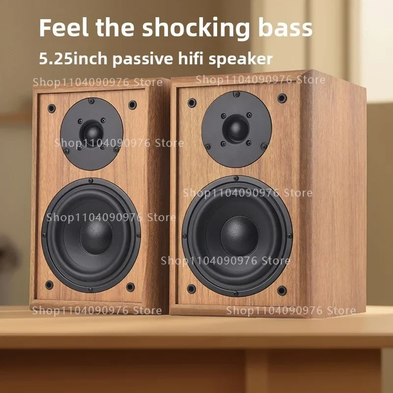 5.25 inch two-way audiophile HIFI passive bookshelf speaker wooden hi-fi 2.0 home desktop audio