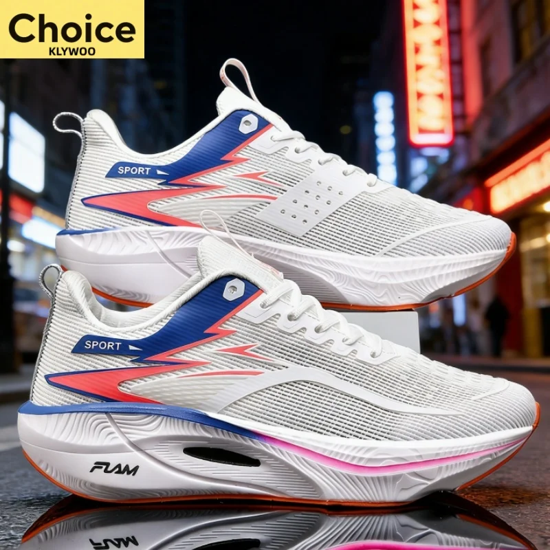 Laufschuhe für Herren, Sport, Marathon, Luftpolster, Carbon-Board, atmungsaktiv, leicht, bequem, rutschfeste Damen-Sneaker