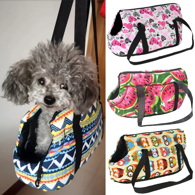 Dog Carrier For Small Dogs Cats Portable Soft Side Yorkshire Backpack Winter Fleece Puppy Handbag Pug Pet Travel Transport Bag