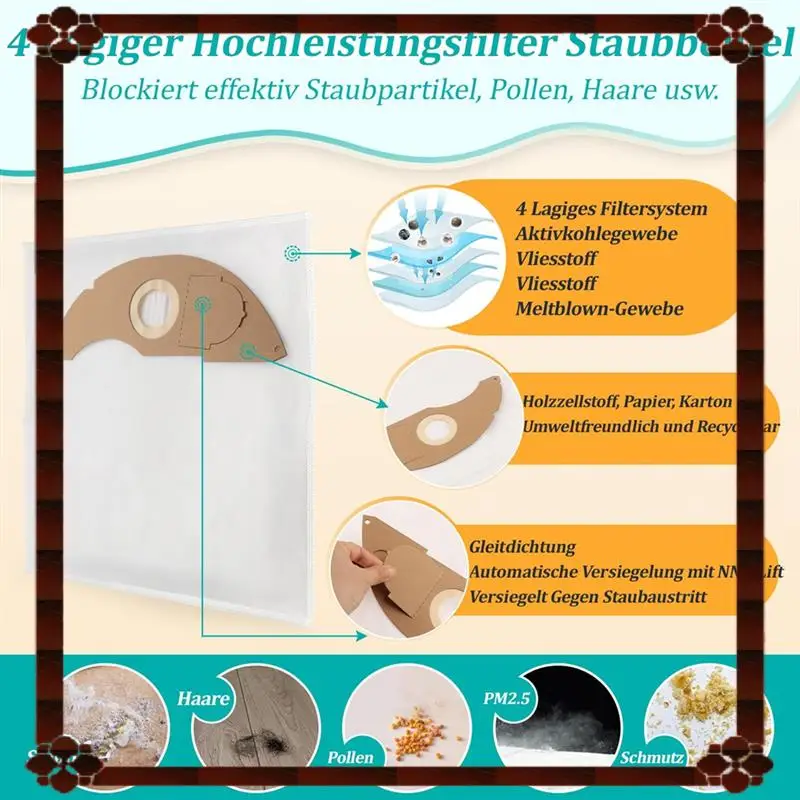 Karcher NT 22/1 용 24 시간 배송 8 팩 진공 청소기 가방 Karcher NT 22/1 진공 청소기 가방 용 액세서리