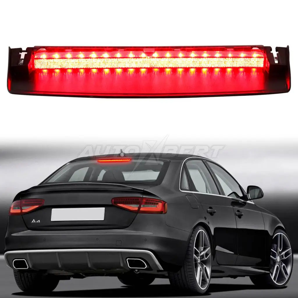 Auto Third Brake Light Red Lens LED Central High Parking Light Stop Replacement Parts For Audi A4 B8 Saloon 2008-2015 8K5945097