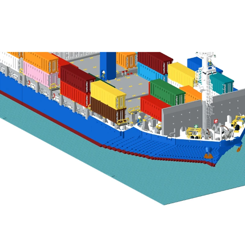 Moc recipiente navio v2 navio montagem blocos de construção modelo diy tijolos tecnologia barco aniversários das crianças brinquedos kits