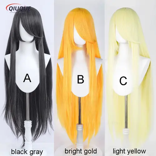 80 Colors 100cm Long Straight Cosplay Wig Anime Compatible Universal Omopinenet Heat Resistant Synthetic Hair Wigs + Wig Cap - Image 9
