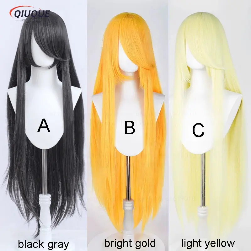 80 Colors 100cm Long Straight Cosplay Wig Anime Compatible Universal Omopinenet Heat Resistant Synthetic Hair Wigs + Wig Cap - Image 9