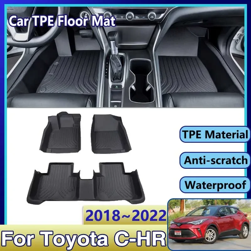 

Car Rear Floor Mats For Toyota C-HR AX10 AX50 2018~2022 TPE Waterproof Leather Mud Carpet Foot Pad Full Rug Tappeto Accessories