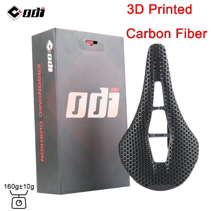 ODI 3D carbon fiber printing bicycle saddle 143mm ultra-light, breathable, suitable for road, mountain bike cushion/MTB