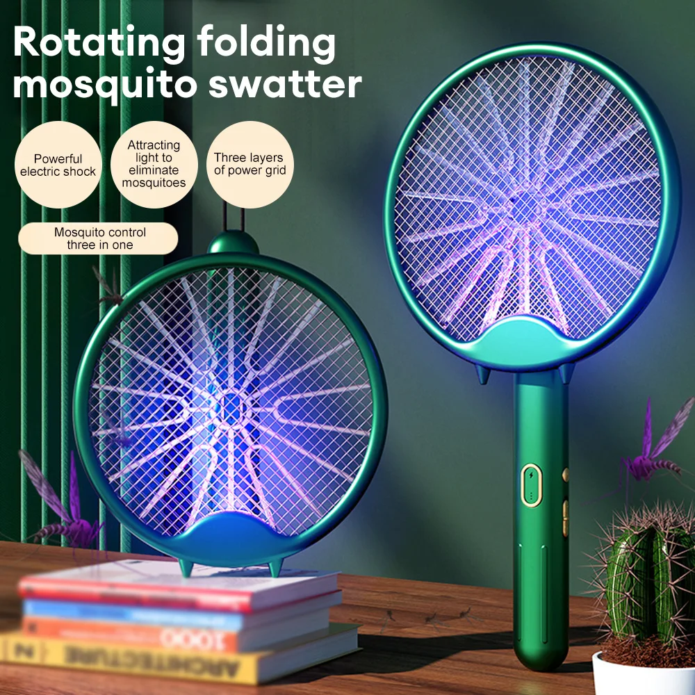 

Foldable Electric Mosquito Killer Lamp Zapper 3000V USB Rechargeable Foldable Mosquito Swatter Fly Swatter Repellent Lamp