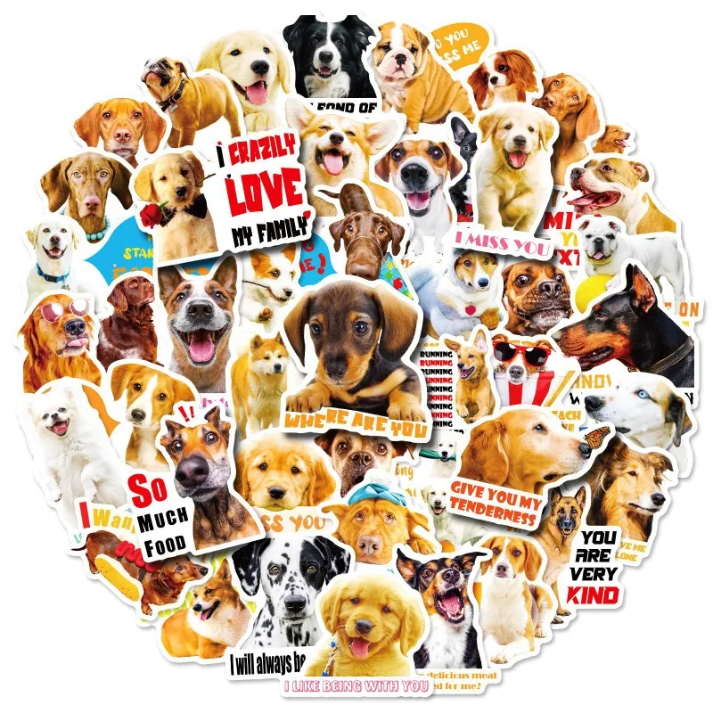 10/25/50pcs Mixed Lovely Dog Meme Graffiti Stickers for Phone Laptop Guitar Helmet Travel Luggage Skateboard Car DIY Toy