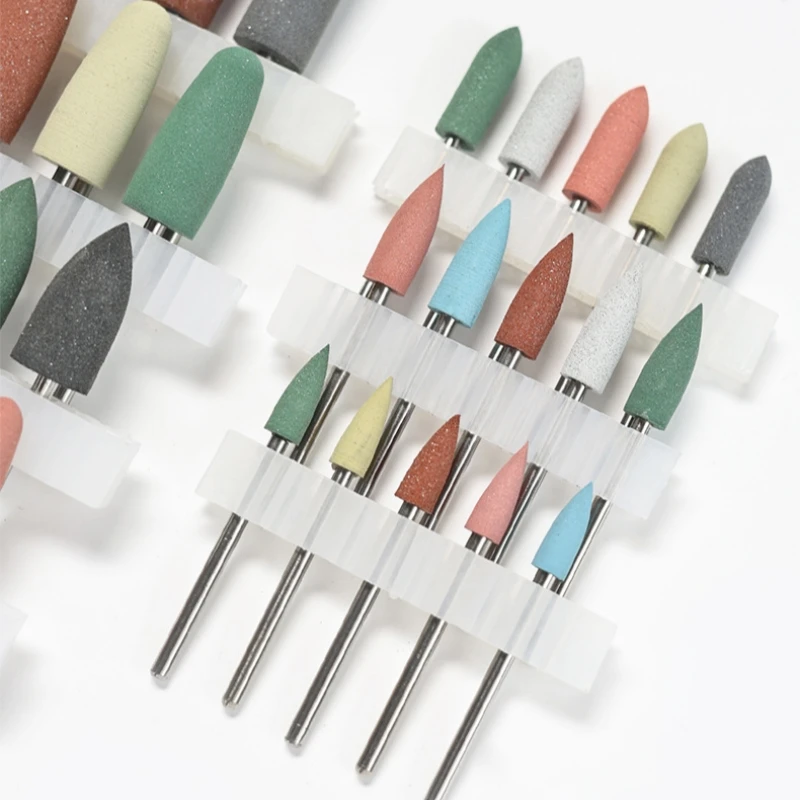 Dental Silicone Rubber Polisher Grinding Heads Lab Nail Drill Bit Milling Cutter Handpiece Grinding Machine Accessory
