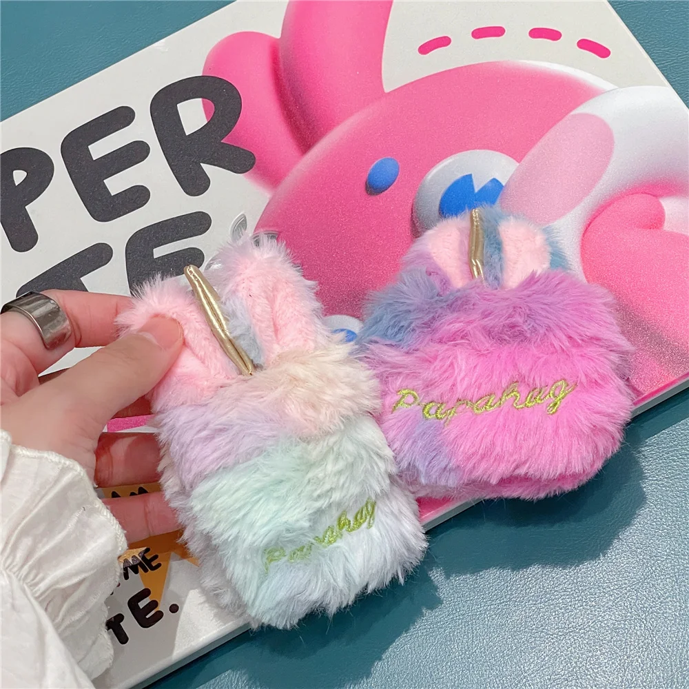 

Fun fluffy plush doll wireless bluetooth Earphone cases for Apple Airpods 3 pro 2 1 case cartoon 3D unicorn charging box cover