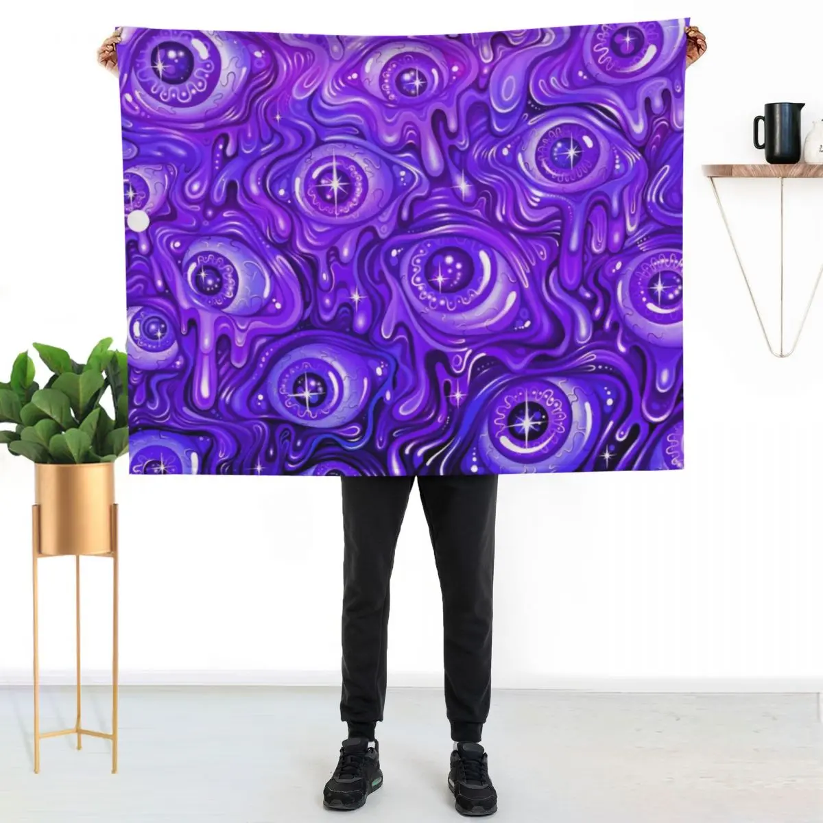 Purple Eyeball pattern Throw Blanket Soft Big christmas gifts Luxury Thicken Beautifuls Travel Luxury Designer Blankets