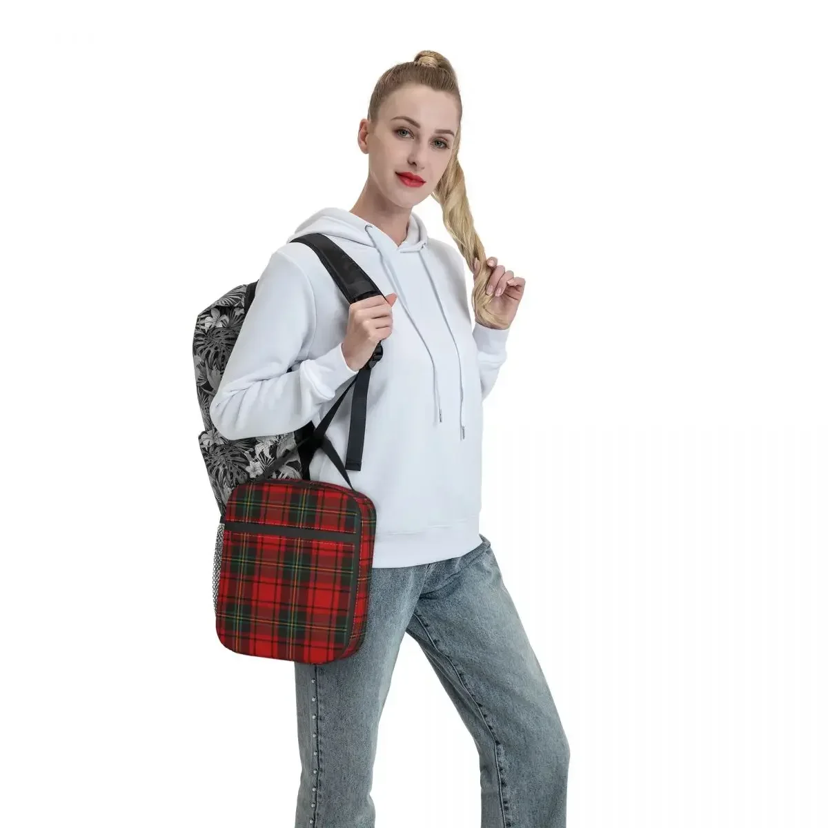 

Black Red Check Insulated Lunch Bags Thermal Bag Meal Container Tote Lunch Box Food Storage Bags