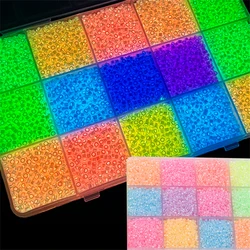 10g 700pcs/Lot 2.5mm Luminous Glow In The Dark Glass Seed Beads 1mm Hole For Needle Work DIY Jewelry Making Accessories