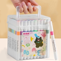 24/48/60 Colors Acrylic Marker Pen With Handheld Plastic Box Kids Diy Graffiti Pen for Stone Phone Case Shoes Glass Art Supplies