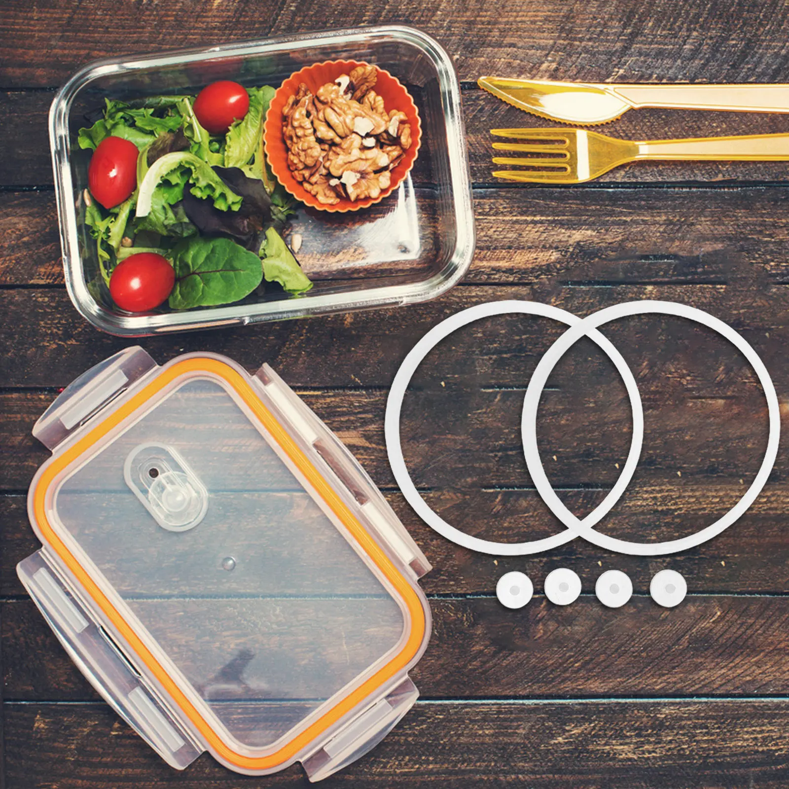 1Set Premium Silicone Seal Gasket Replacement for Insulated Lunch Boxes Travel Food Containers Spill-Proof Sealing Ring Set