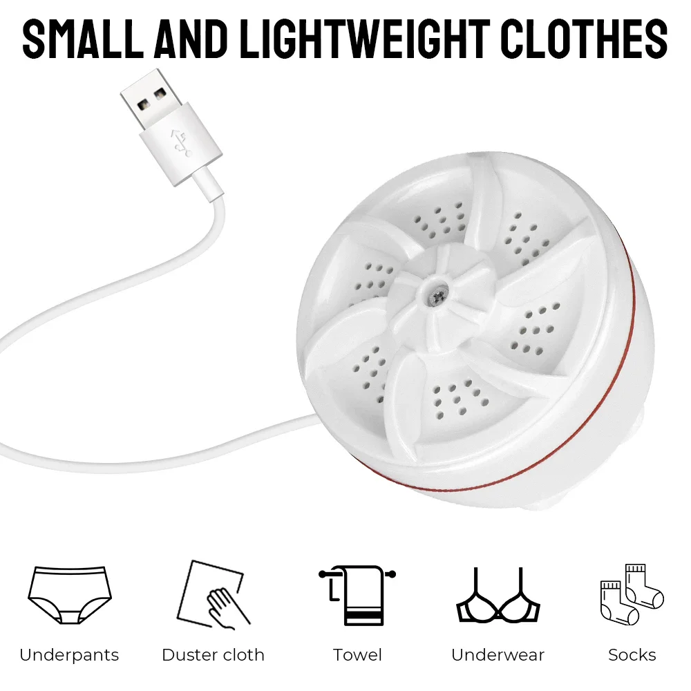 ポータブル旅行自宅出張 USB 洗濯皿回転タービン多機能ミニ超音波洗濯機ダスタークロス