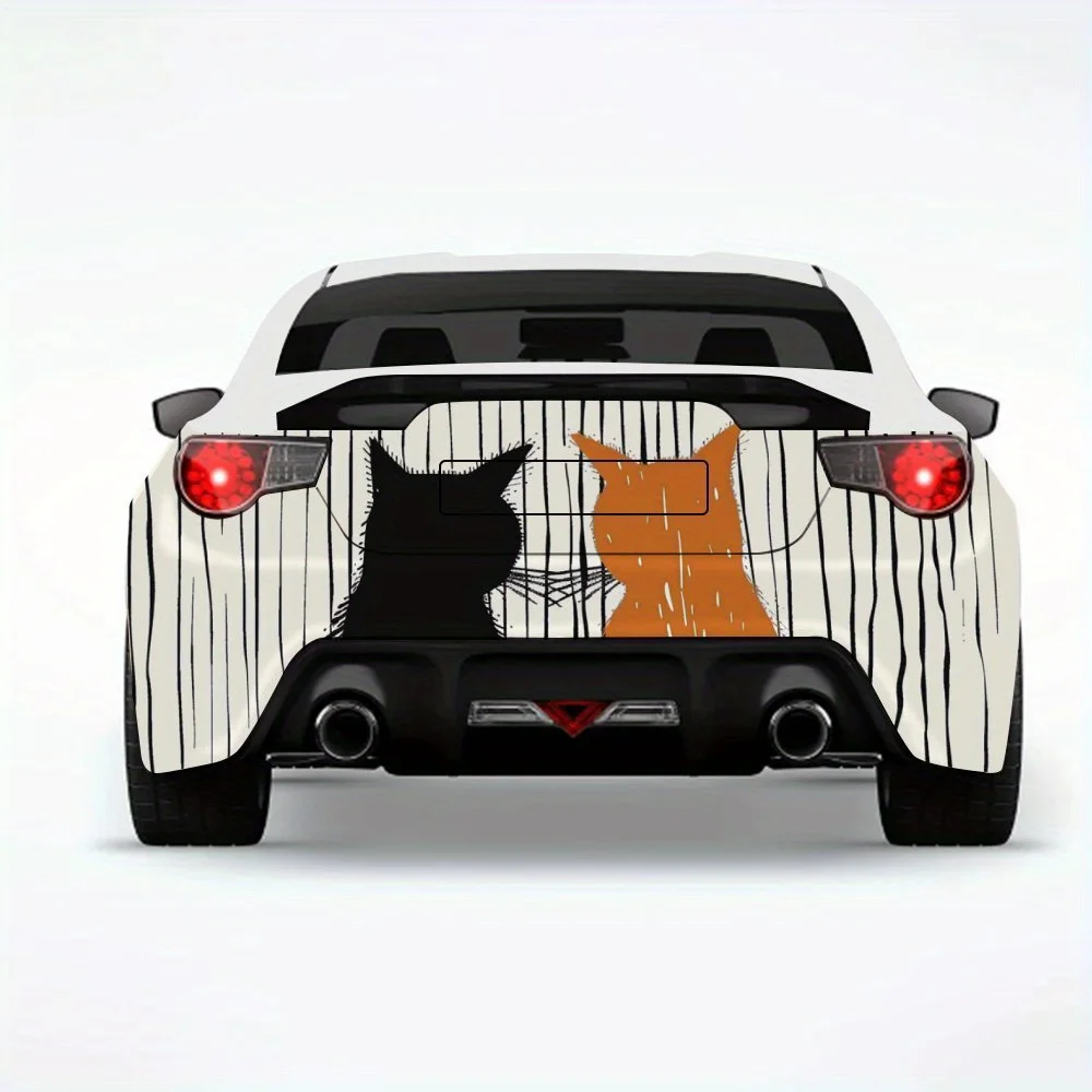 

Two Cats Back View Car StickerVinyl Decal for Car Rear, Waterproof Self-Adhesive Vinyl Stickers for Vehicle Tail & Bumper, Decor