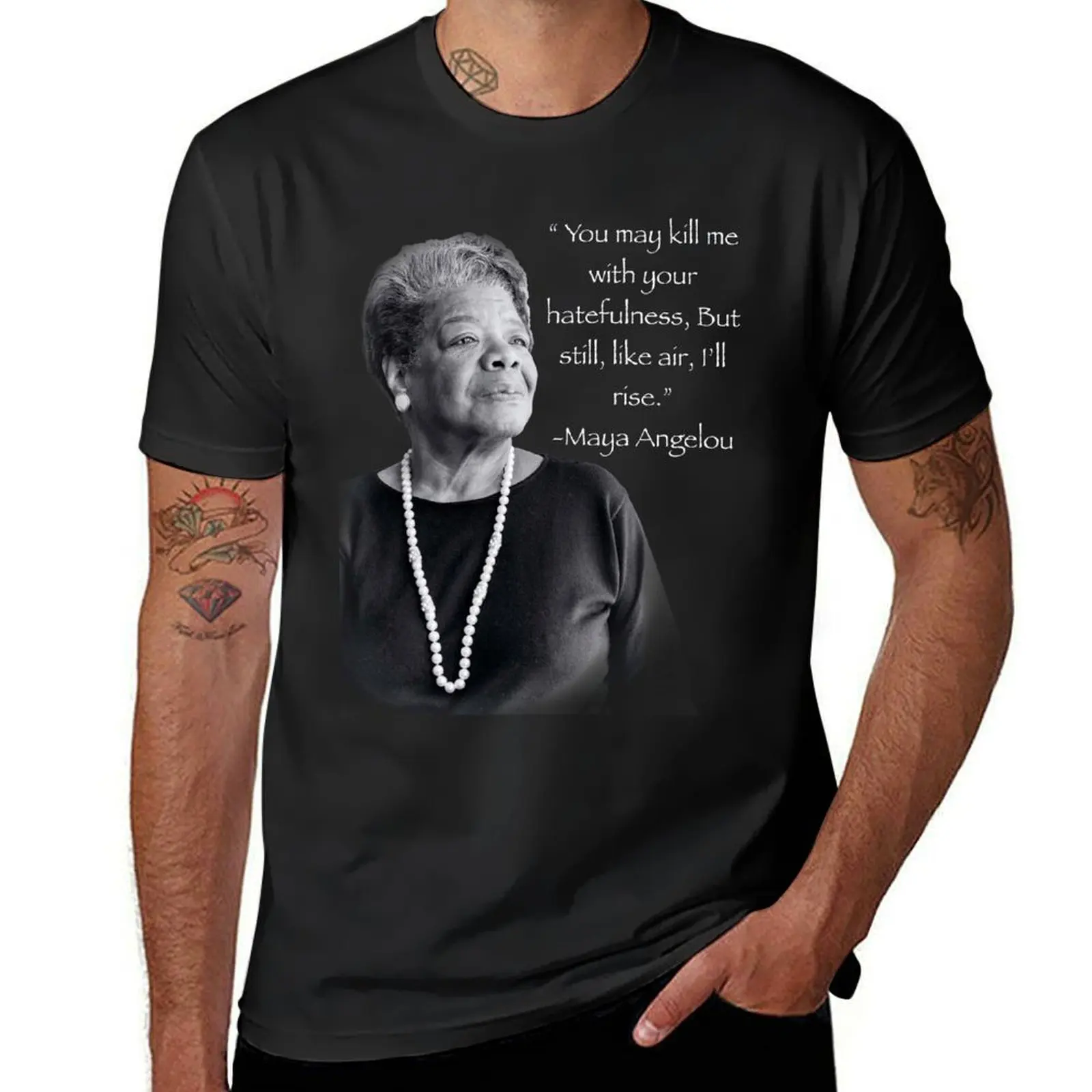 Maya Angelou T-Shirt summer top sports fans mens big and tall t shirts