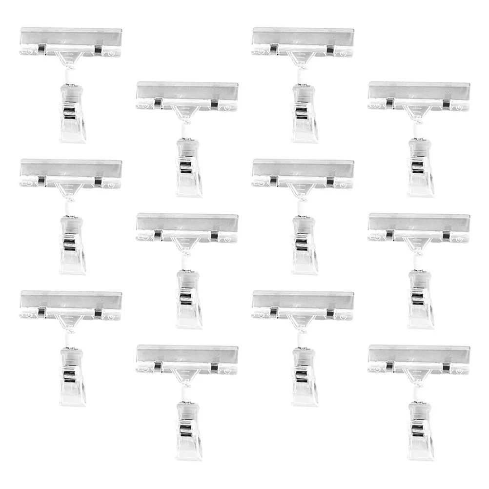 

25 Pcs Shelf Clip Sign Display Label Holder Clamp Supermarket Price Tag Rotating Stand Shelves Cards Signage