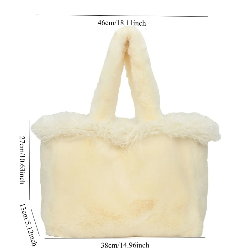 Korean Style Cute Faux Fur Tote Bag New Fashion Versatile Shoulder Underarm Bag Large Capacity Women Plush handbag