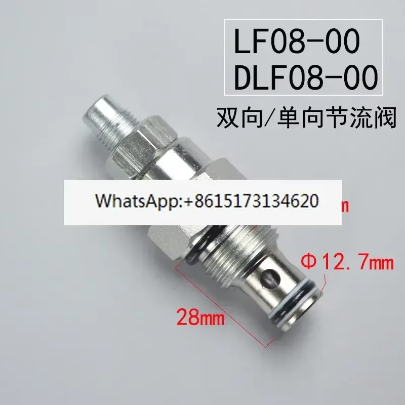 3pcs Threaded Cartridge Hydraulic Adjustable Single Bidirectional Throttle Valve LF08-00 DLF08-00 Flow Control