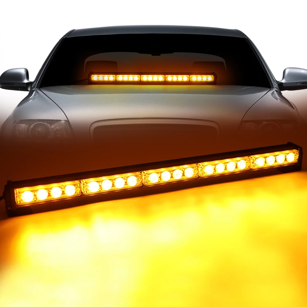 EIRUIYO 20LED стробоскопическая сигнальная лампа для автомобилей, грузовиков, 20-дюймовый алюминиевый кронштейн, линза из ПВХ