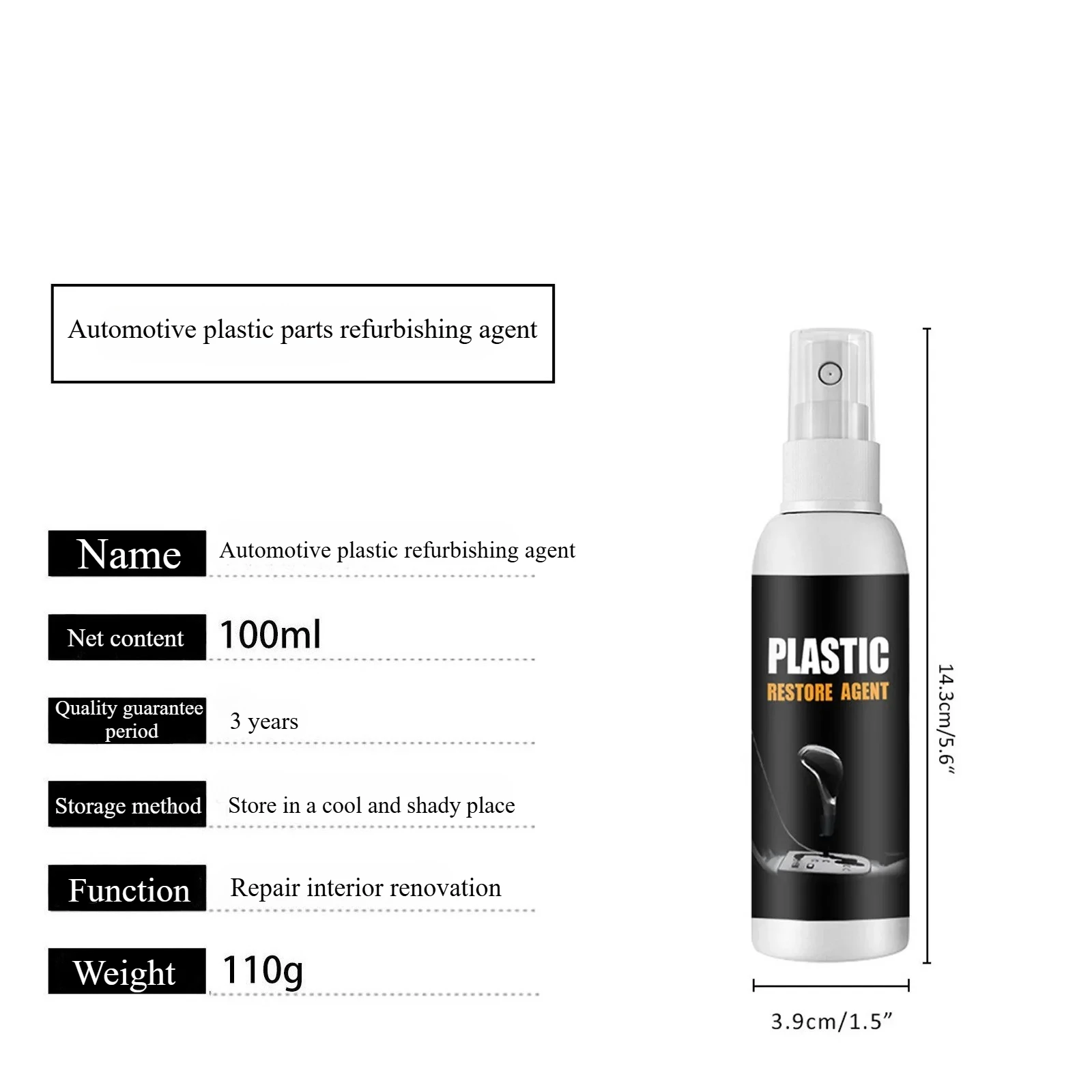 Car Interior Plastic Parts Refurbishing Agent Leather Wax Retreading Agent Auto Instrument Panel Car Dashboard Polishing Liquid