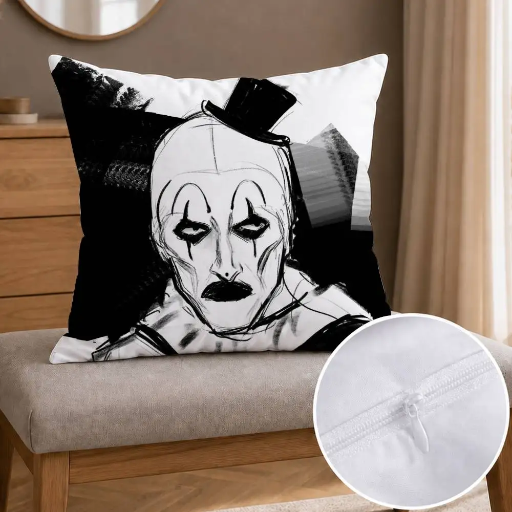 Art the Clown Double-sided Printed Square Decorative Cushion Cover for Sofa Living Room Home Decor