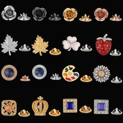 Luxury men's women's brooches blue crystal lapel pins hats scarves suit shirts rose maple leaf necktie pin accessories jewelry