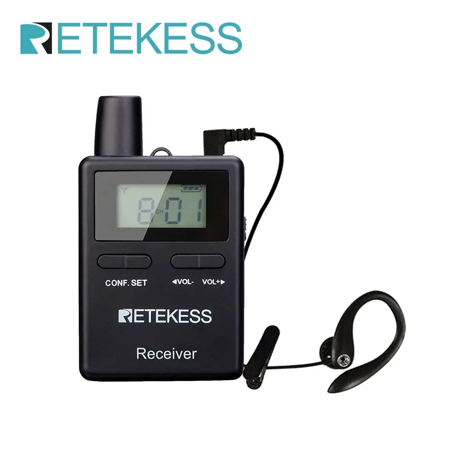 RETEKESS Wireless Receiver For TT109 2.4GHz Long Range Wireless Church Translation System Traveling Museum Visit Meeting Factory