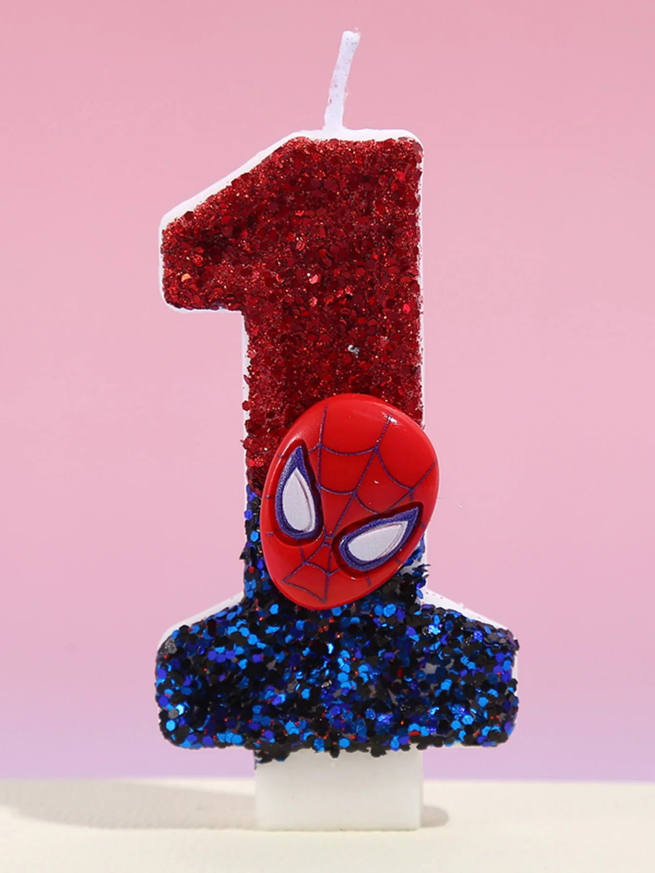 Red and Blue Spider-Man Head Digital Candles, Halloween and Festival Party Decoration Gifts, Birthday and Anniversary Candles