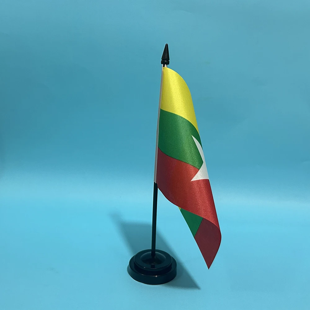 SKY FLAG Bandera Myanmar 14x21cm Poliéster Adorno Nacional - imagen 2