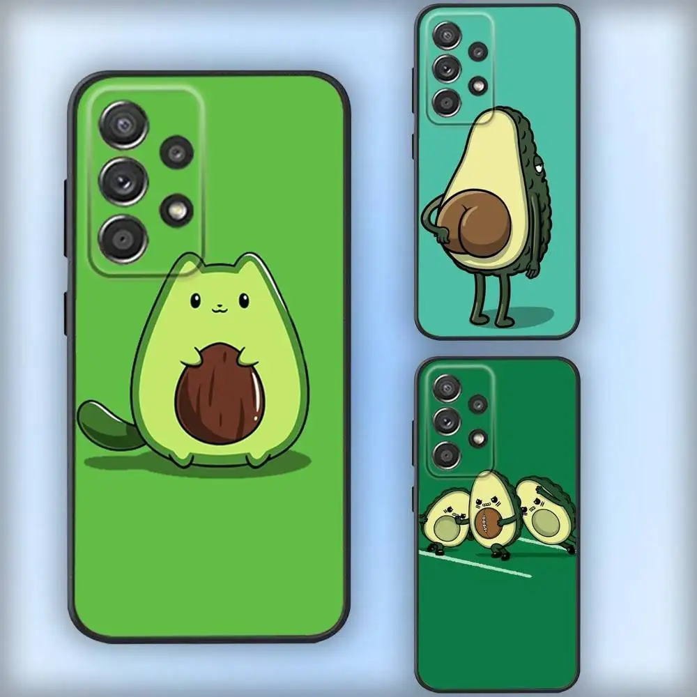 

Cartoon Avocado Phone Case For Samsung S25,S24,S21,S22,S23,S30,Ultra,S20,Plus,Fe,Lite,Note,10,9,5G Black Cover