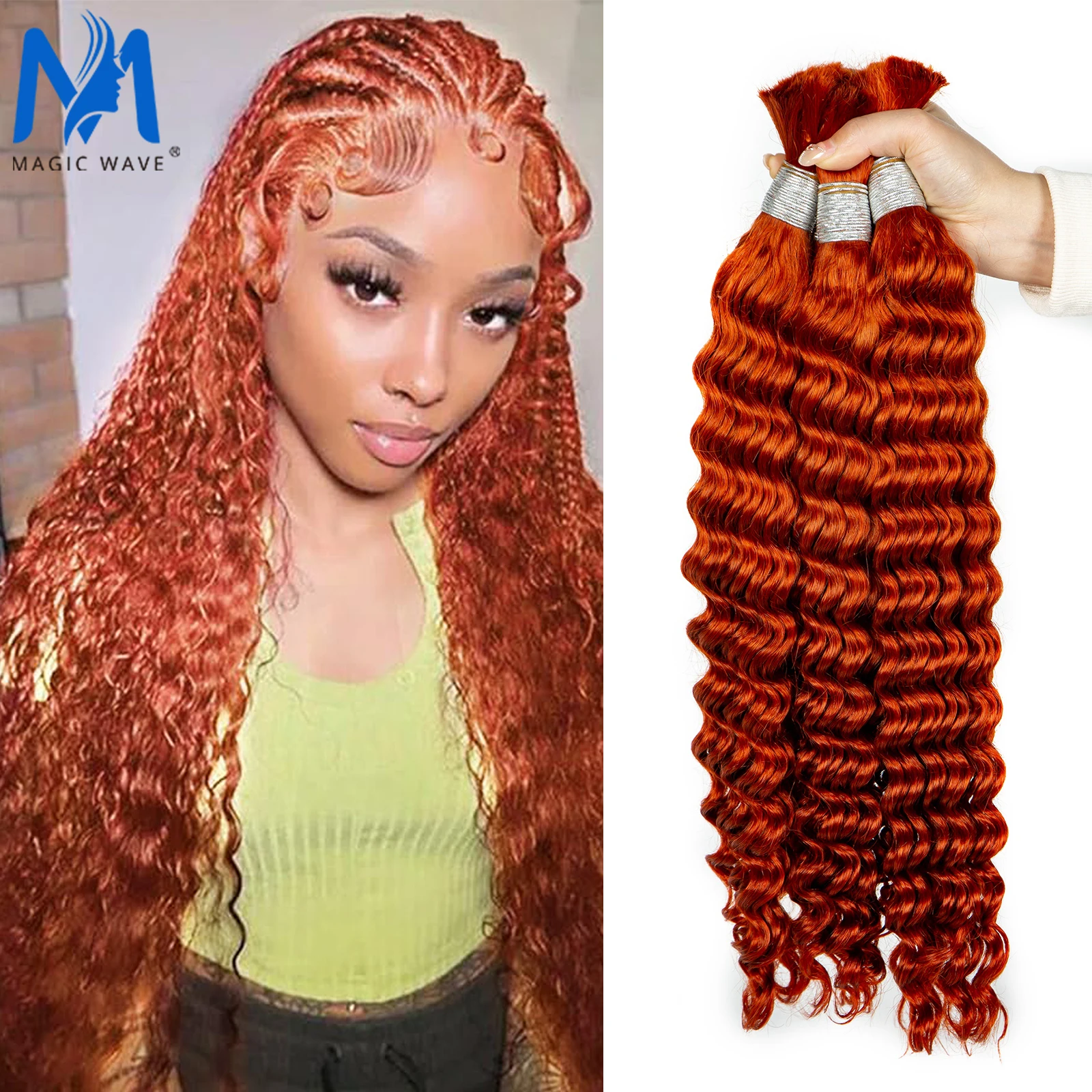 100% Virgin Human Hair Bulk Human Hair for Braiding No Weft Extensions 20 26 28 Inches Deep Wave Human Hair Bulk Bundles