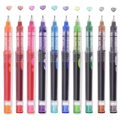 6/7Pcs/set High Quality Needle Type Gel Pens Straight Liquid Ballpoint Pen Kawaii Stationery School Office Supplies Writing