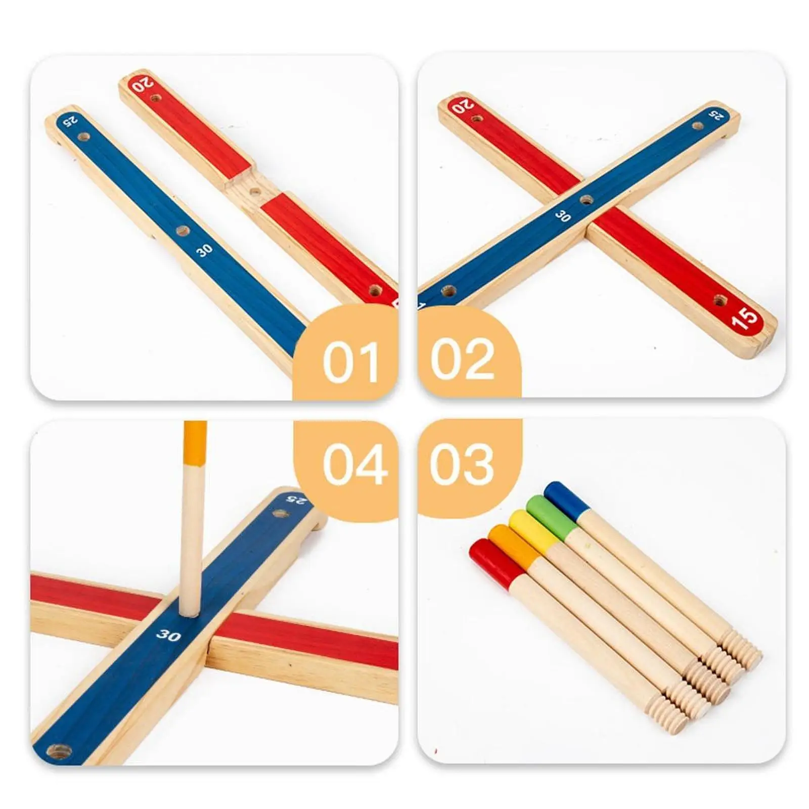 Gifts Rustic Wooden Throwing Ferrule for Beach Lawn Outdoor