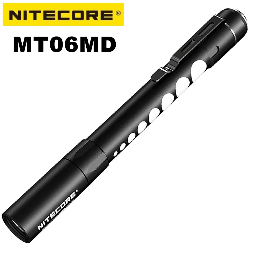 NITECORE MT06MD Lamp CRI Nichia 219B LED EDC Flashlight 180 Lumens Mini Torch Lantern Portable Medical Inspect Penlight Light