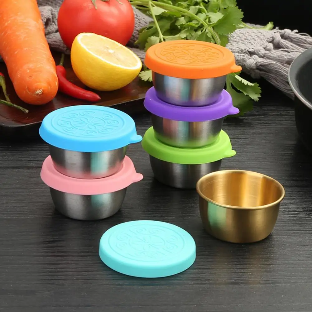 Food-grade Sauce Cup 6pcs Leak-proof Salad Dressing Containers Bpa Free Reusable Sauce Cups Food Grade Small for On-the-go