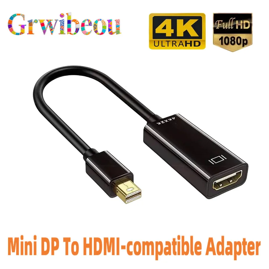 Kabel adapter Mini DP na HDMI do Apple MacBook Air Pro 1080P 4K Adapter Mini DP męski na żeński HDMI