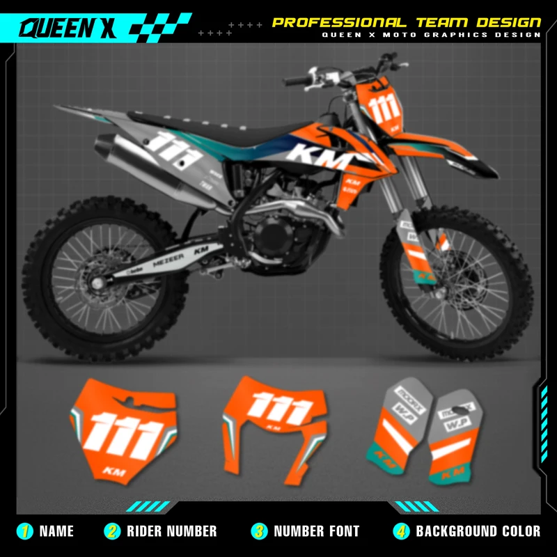 

QUEEN X MOTOR Custom Team Graphics Decals Stickers Kit For KTM 2019-2022 SX SXF XC XCF 2020-2023 EXC XC-W XCWF EXC-F 71