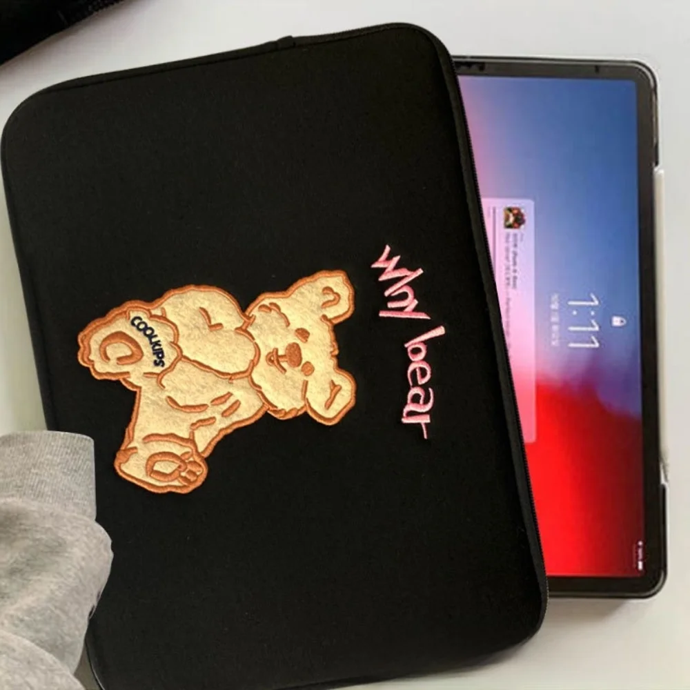 Portable 11 Inch Tablet Sleeve Bag Cartoon Soft Plush Laptop Bag Protective Inner Bag Tablet Pouch for iPad Air/Samsung/Xiaomi