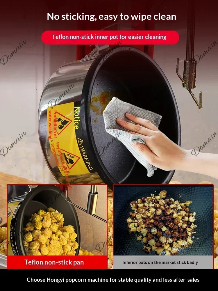 PL Double Pot Popcorn Maker Commercial Large Capacity 2 Min Fast Pop Non Stick Teflon Coated Magnetic Door Heat Resistant Easy C