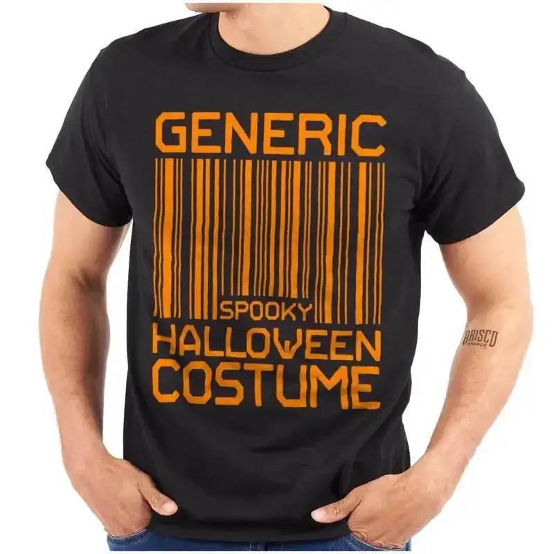 Funny Generic Halloween Costume Bar Code Womens or Mens Crewneck T Shirt Tee
