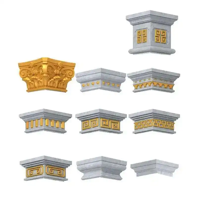 European Square Roman Column Mold for Column Head Foot Cap Molds Villa Home Gate Square Column Molds Cast-in-place Cement Mold