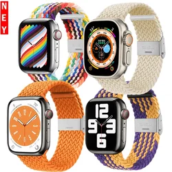 Braided Solo Loop For Apple watch ultra band 49mm 45mm-40-41mm-44mm Nylon Elastic bracelet iWatch series 9 8 se 6 7 5 4 3 strap