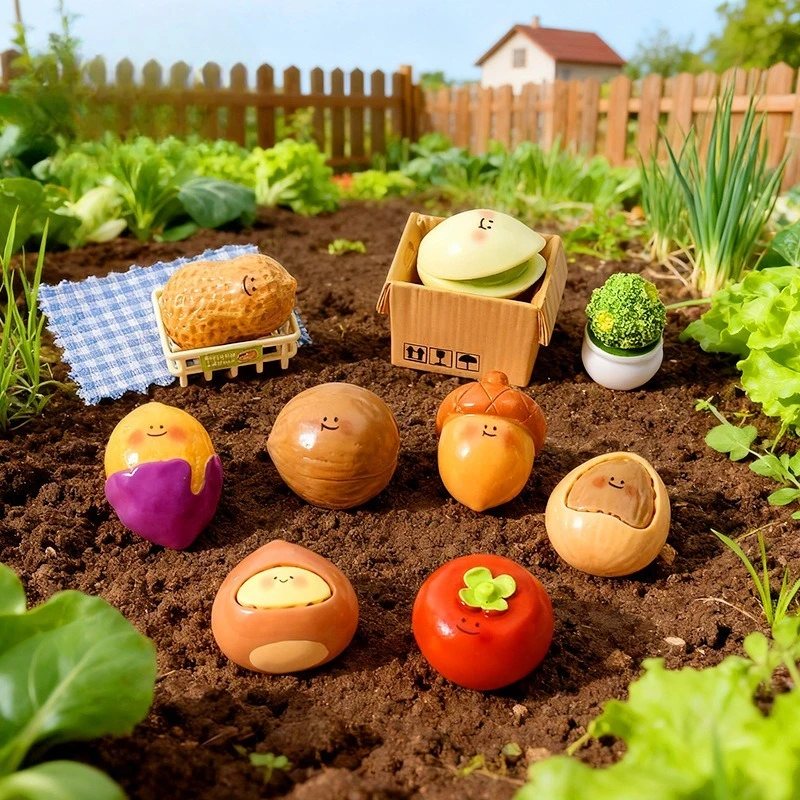 8 Stile Niedliche Nuss-Harz-Anhänger Miniatur-Puppenhaus-Deko DIY Spielzeug-Lebensmittel Überraschungstüte Desktop-Ornament Bastelzubehör